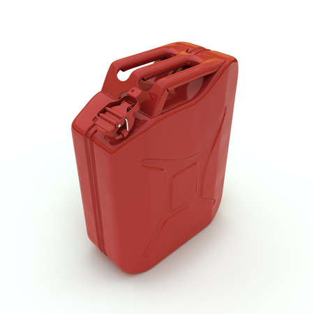 Gasoline jerrycan on white background
