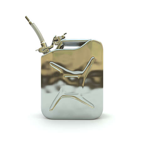 Gasoline jerrycan on white backgroundの写真素材