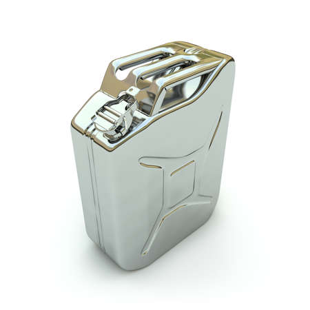 Gasoline jerrycan on white backgroundの写真素材