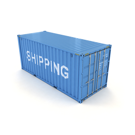 Shipping Container on a White (3d illustration)の写真素材