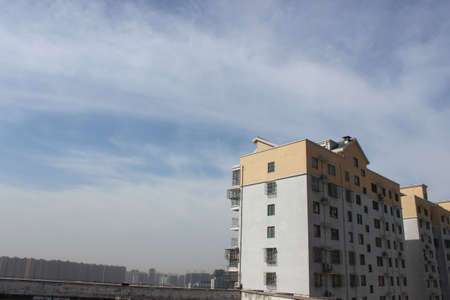 Blue sky and white cloudsのeditorial素材