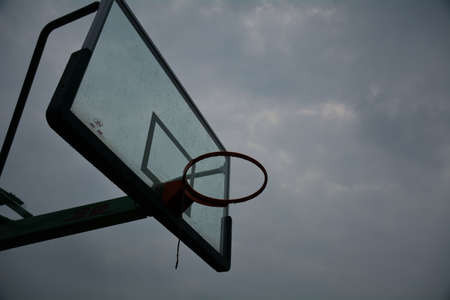 Low angle view of basketball standsのeditorial素材