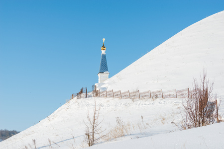 Chalk mountains hidden under the snow . Winter tale and snowy expansesの写真素材