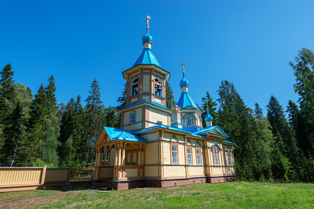 Gethsemane Skete or Yellow Skete. The wonderful island Valaam is located on Lake Lodozhskoye, Karelia. Balaam - a step to heavenの写真素材