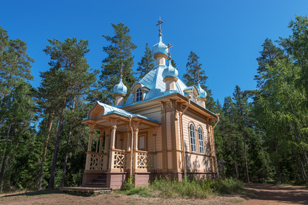 The Church Of The Dormition Of The Mother Of God. The wonderful island Valaam is located on Lake Lodozhskoye, Karelia. Balaam - a step to heavenの写真素材