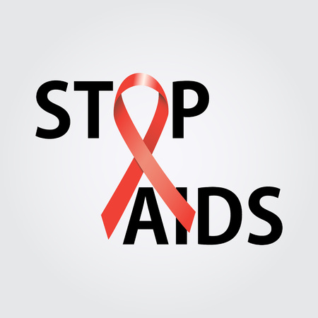 Stop AIDS symbol to 1 December Worl AIDS day. Vector illustrationのイラスト素材