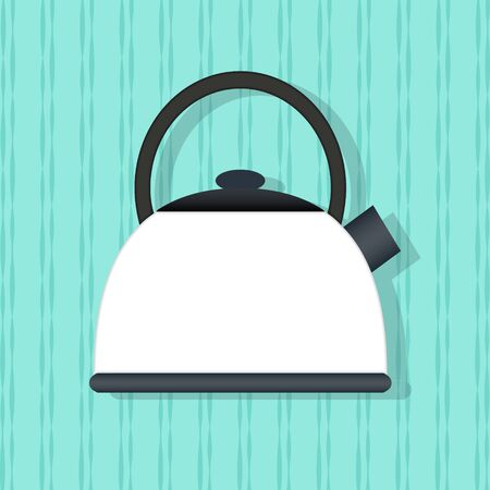 Flat vector utensil, kitchenware on the wall background. Vector illustration.のイラスト素材