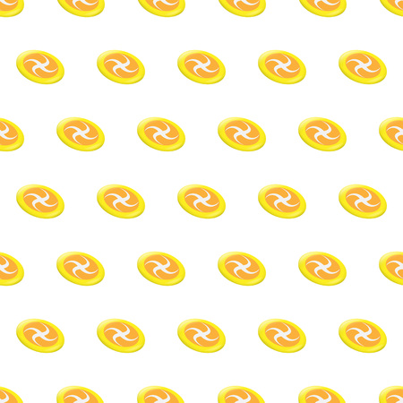 Seamless pattern summer beach frisbee background with template in swatches for your convenience. Easy to use. Cartoon flat style illustration.のイラスト素材