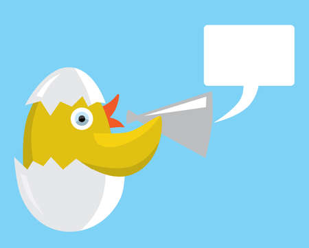 Chicken speaking in a megaphoneのイラスト素材