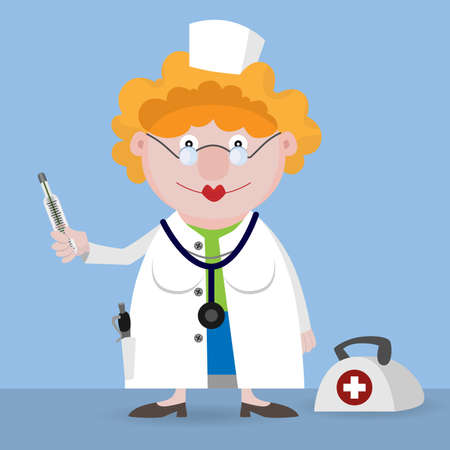 Doctor with a thermometer in a handのイラスト素材