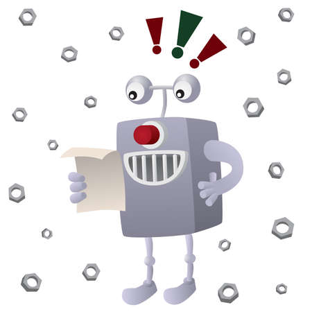 Cartoon illustration of Reading robotのイラスト素材