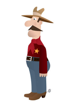 Cartoon illustration of standing Sheriffのイラスト素材
