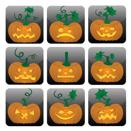 Pumpkin icon setのイラスト素材