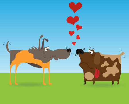 Two dogsのイラスト素材