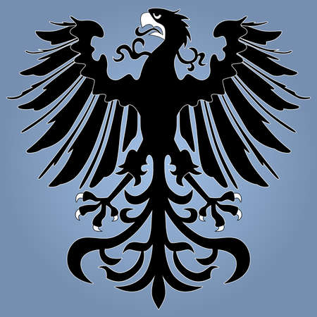 Silhouette of heraldic eagleのイラスト素材