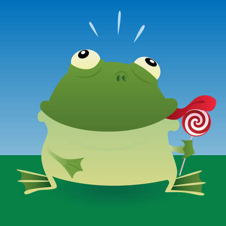 Frog and lollipopのイラスト素材