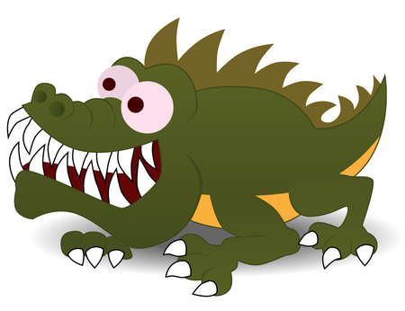 Crocodile cartoon character illustrationのイラスト素材