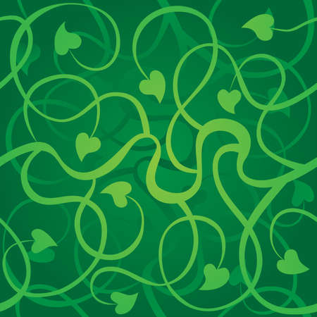Green  floral patternのイラスト素材