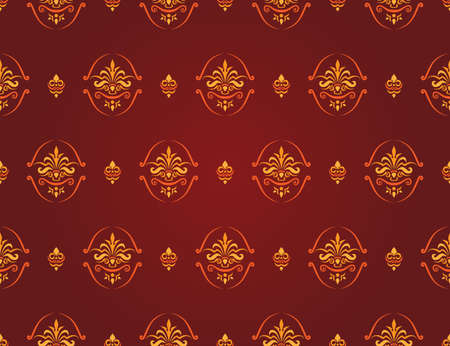 seamless antique red and gold patternのイラスト素材