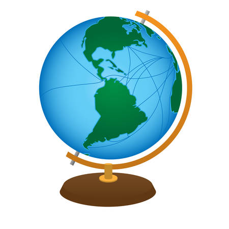 terrestrial globe isolated on a white backgroundのイラスト素材