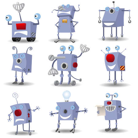 Funny robots setのイラスト素材