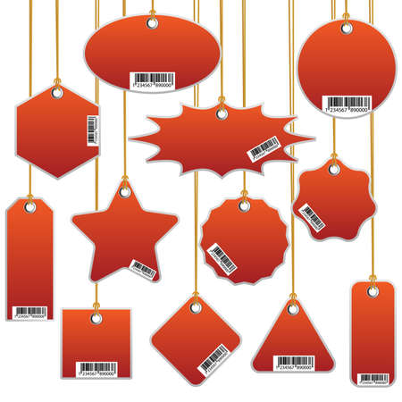 Set of red price tagsのイラスト素材