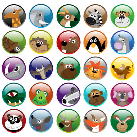 Big wild animals setのイラスト素材