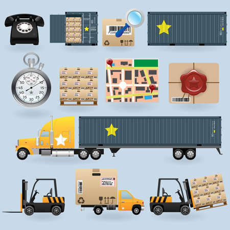 Delivery icons setのイラスト素材
