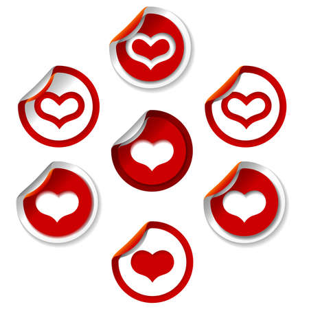 Valentine heart stickers setのイラスト素材