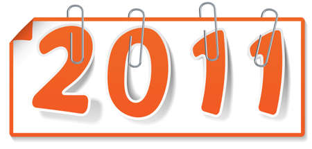 Clipped orange sign &quot,2011&quot, (Element for design illustration)のイラスト素材