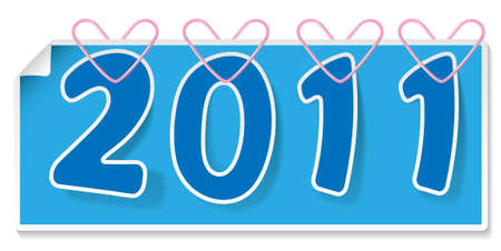 Clipped blue sign &quot,2011&quot, (Element for design illustration)のイラスト素材