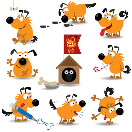 Funny dogs (Illustration for web design)のイラスト素材