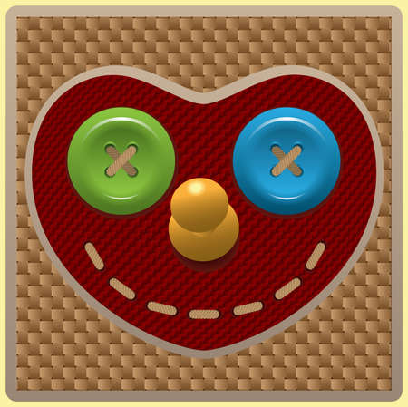 Funny smiling heart (Illustration for web design)のイラスト素材