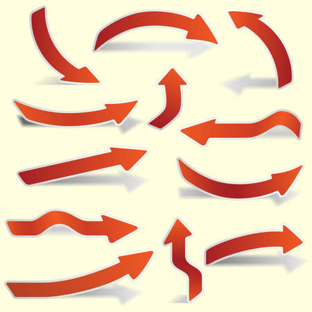 Arrow stickers set vector for web designのイラスト素材