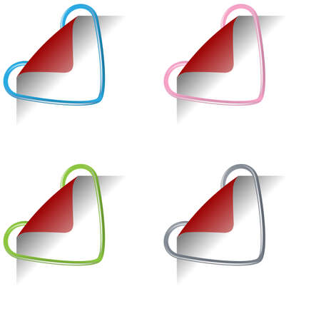 Set of heart clips for a sheet cornerのイラスト素材