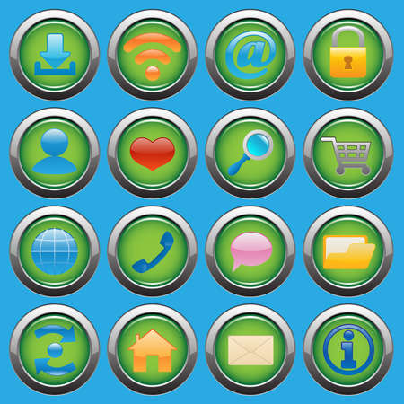 Internet Web glossy icons set (vector illustration)のイラスト素材
