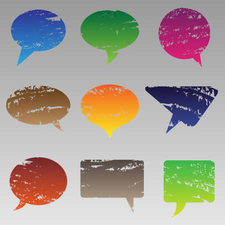 Abstract grunge speech bubbles (vector icons set)のイラスト素材