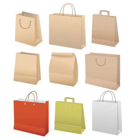 Paper bags setのイラスト素材