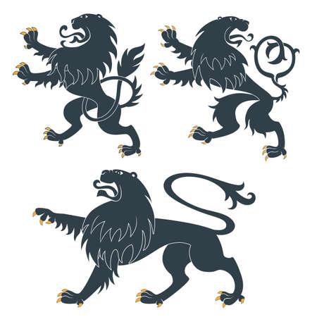 Heraldic Lions setのイラスト素材