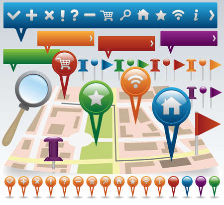 Map and Navigation icon setのイラスト素材