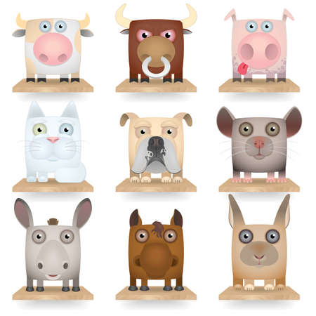 Domestic animals icon setのイラスト素材