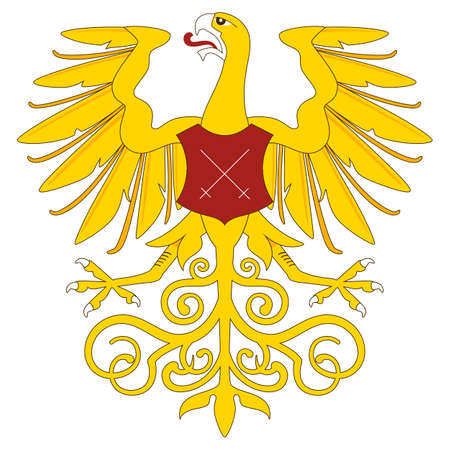Golden heraldic eagleのイラスト素材
