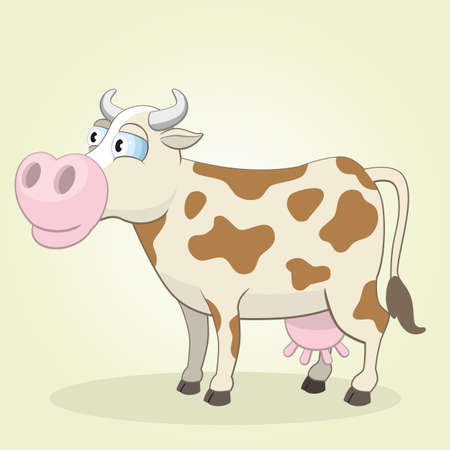 Vector Illustration of Cartoon Cowのイラスト素材