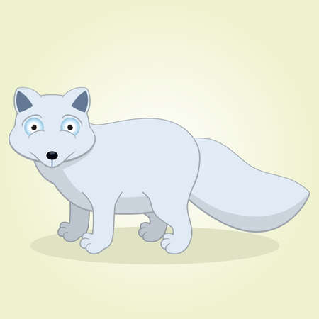 Vector Illustration of Cartoon Arctic Foxのイラスト素材