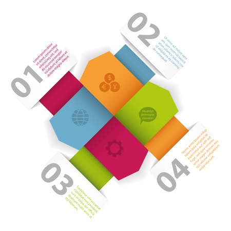 Four directions infographics templateのイラスト素材