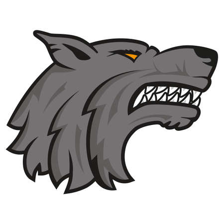 Wolf head logo on white background