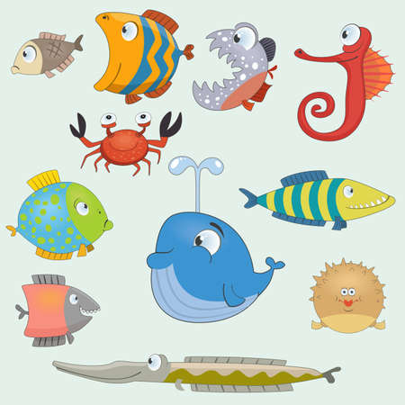 Cartoon fish setのイラスト素材