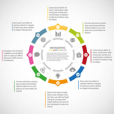 Circle simple infographic template with iconsのイラスト素材