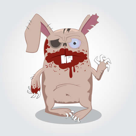 Funny cartoon zombie rabbit. のイラスト素材