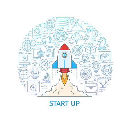 Start up business project bannerのイラスト素材